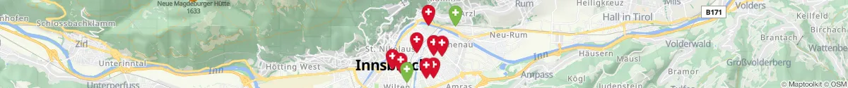 Kartenansicht für Apotheken-Notdienste in der Nähe von Mühlau (Innsbruck  (Stadt), Tirol)